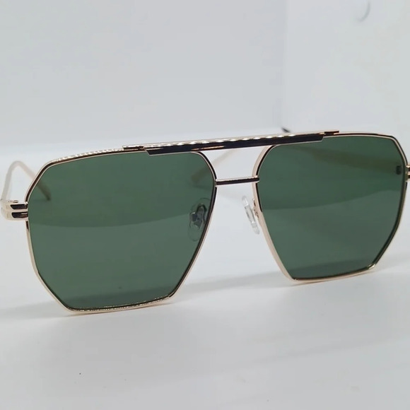 NWT WOMEN'S SOJOS HEXAGON SUNGLASSES 1161 GOLD - Picture 2 of 4